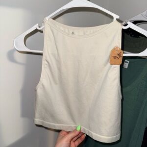 Women’s Cream High-Neck Tank Top